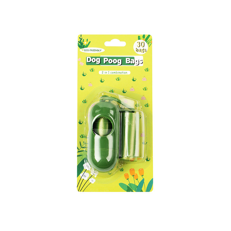 Dog poop bags from PetTime for easy collection of excrement, shown in a convenient roll for pet waste disposal.