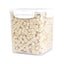 Freeze-dried goat milk pet snacks bucket by PetTime, showing a close-up of the goat milk treats in a reusable container.