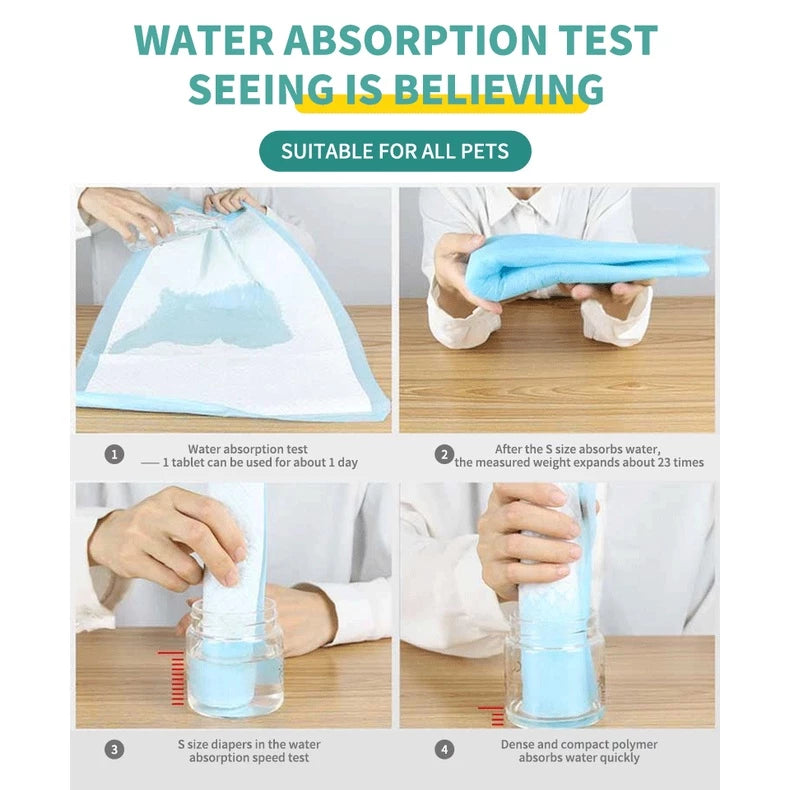 Disposable Pet Training Pads by PetTime, with absorbent surface and waterproof backing, designed for indoor puppy training.