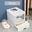（Pet Time）Fully enclosed cat litter box toilet anti-splash large deodorant drawer-type bedpan foldable