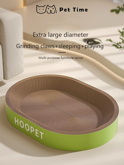 PetTime Cat Scratch Board Nest showing a cozy, natural wood scratch pad with sisal scratching surfaces and a comfortable nesting area for cats.
