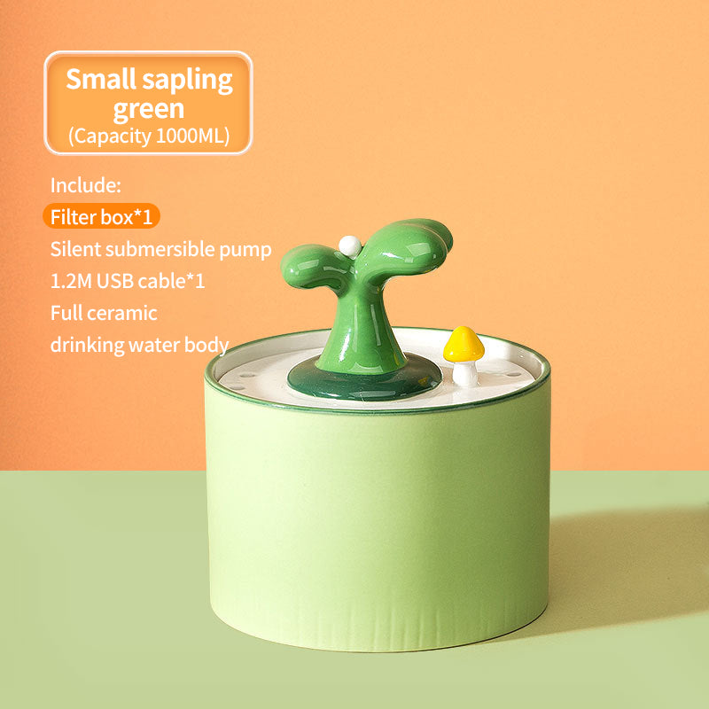 PetTime automatic electric ceramic water dispenser for pets, featuring a sleek design and easy-to-use water flow system.