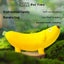 PetTime Qmonster Banana pet toy with durable fabric and squeaker, designed for dogs to chew and play.