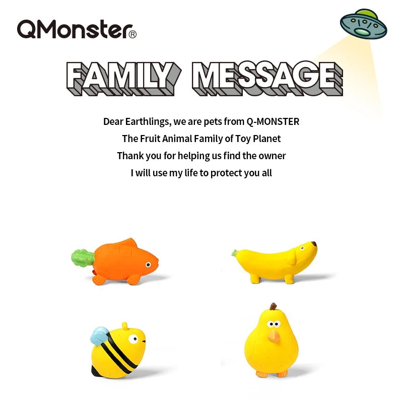 PetTime Qmonster Banana pet toy designed for dogs, featuring a soft, plush banana shape for chewing and play.
