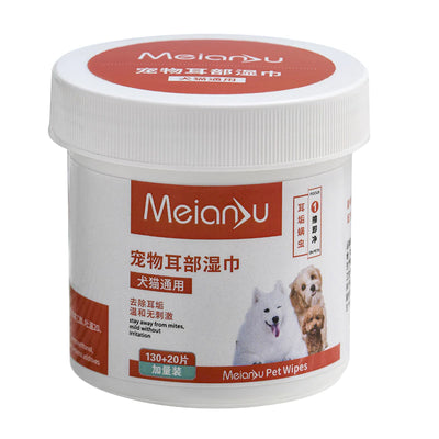 PetTime pet wipe cleaning tool for removing dirt from eyes and ears, shown in use on a pet's face in the image.
