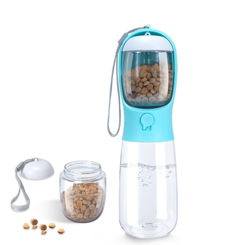 PetTime outdoor 2-in-1 pet water bottle showing a portable water dispenser with a bowl for pets to drink outdoors.