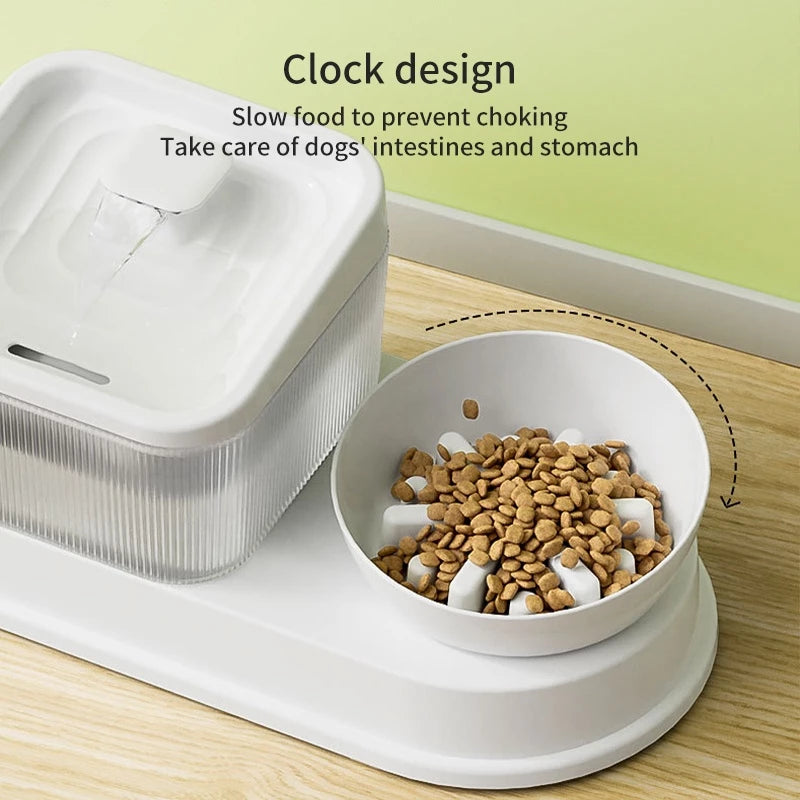 PetTime multifunctional automatic water dispenser for pets, showing the sleek water bowl with flowing water and digital controls.