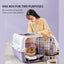 Portable PetTime cat cage with metal bars and plastic base, suitable for travel and safe containment of cats.