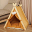 PetTime washable triangle cat tent with cozy fabric and open entrance, designed for comfortable indoor feline lounging.
