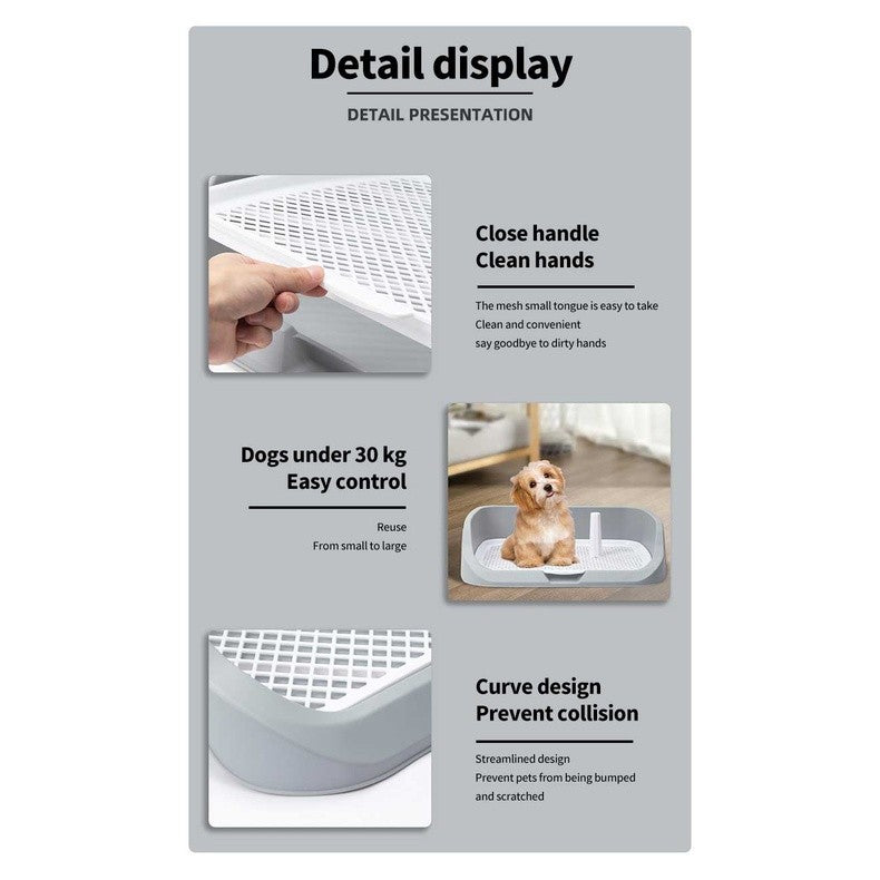 （Pet Time）Dog toilet pee tray Double layer large and small high guardrail dog bedpan splash proof pet toilet