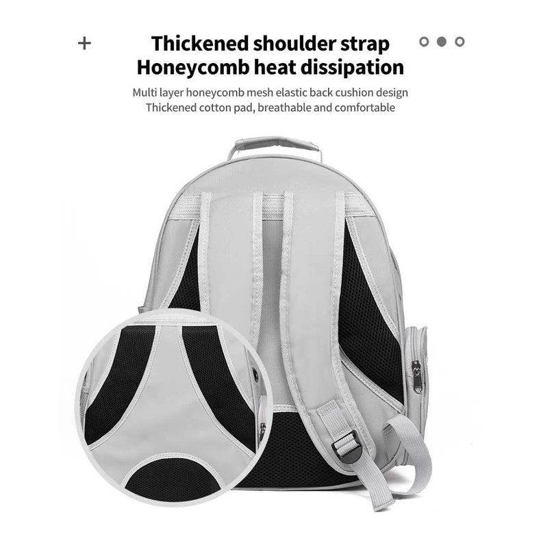 PetTime pet space capsule portable bag with adjustable straps and breathable mesh for comfortable travel with small pets.