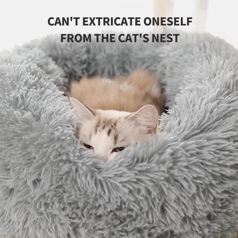 Soft PetTime plush nest mattress for dogs and cats, featuring a cozy, cushioned pet bed with a plush interior and raised edges.