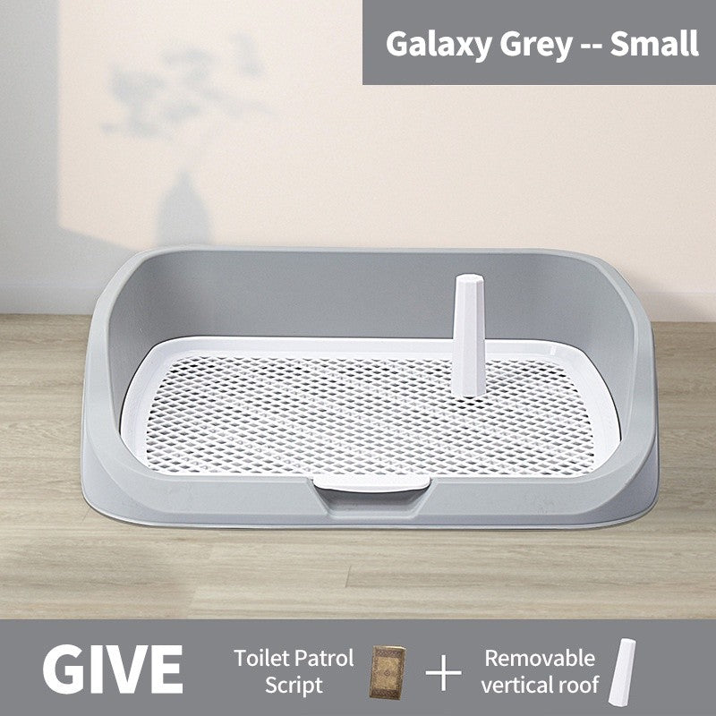 （Pet Time）Dog toilet pee tray Double layer large and small high guardrail dog bedpan splash proof pet toilet