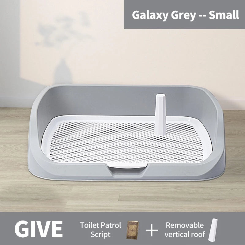 Splash-proof pet toilet for dogs, PetTime brand, with waterproof surface and easy-to-clean design for outdoor and indoor use.