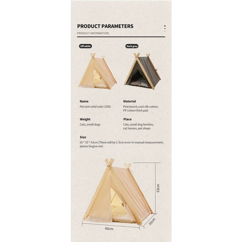 Washable PetTime cat tent in a triangle shape, cozy and lightweight for indoor relaxation and play.