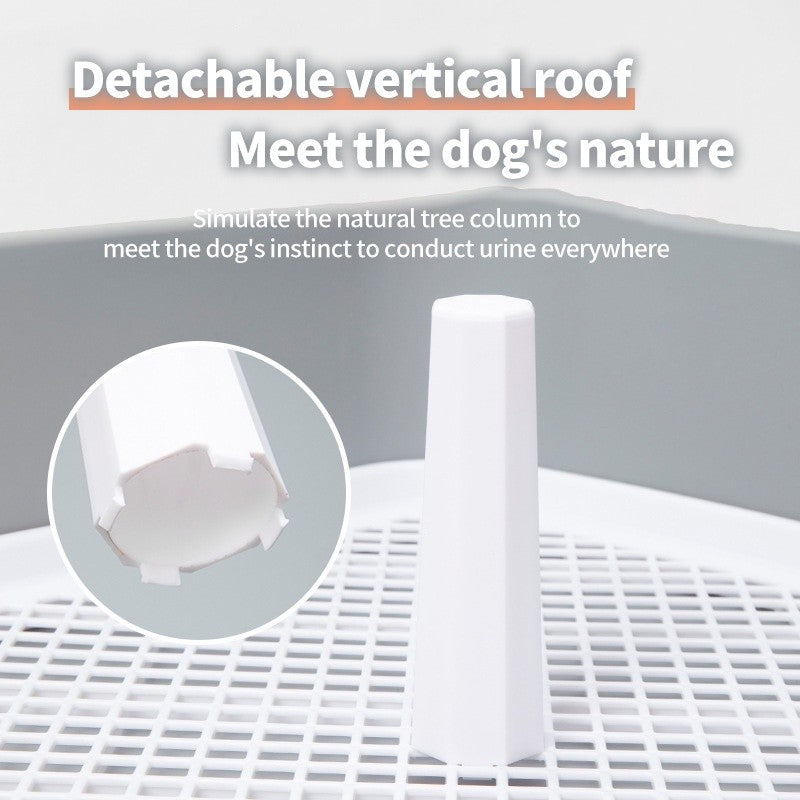 （Pet Time）Dog toilet pee tray Double layer large and small high guardrail dog bedpan splash proof pet toilet