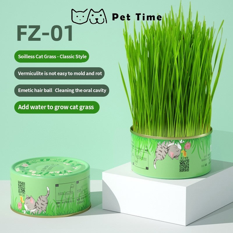 （Pet Time）Natural Soil-less Cat Grass Hairball Control Organic wheatgrass seeds cat treats