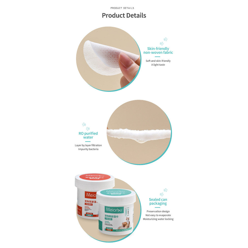 （Pet Time）Pet wipes cat dog cleaning tools eye ear dirt removal pet products