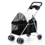 （Pet Time）Kitty Teddy outdoors Pet Stroller Foldable Dog Cat Carrier 4 Wheel Lightweight Trolley Foldable Pet Stroller