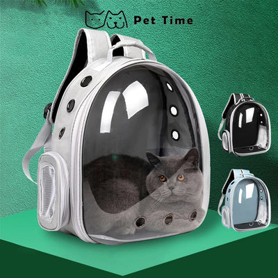 PetTime pet space capsule portable bag with breathable mesh sides and adjustable straps for comfortable pet transport.