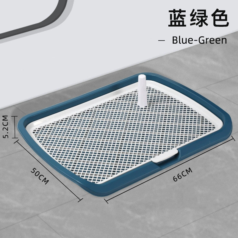 （Pet Time）Dog toilet pee tray Double layer large and small high guardrail dog bedpan splash proof pet toilet