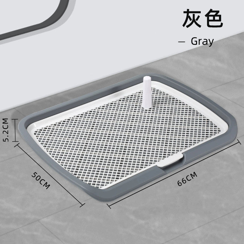 （Pet Time）Dog toilet pee tray Double layer large and small high guardrail dog bedpan splash proof pet toilet