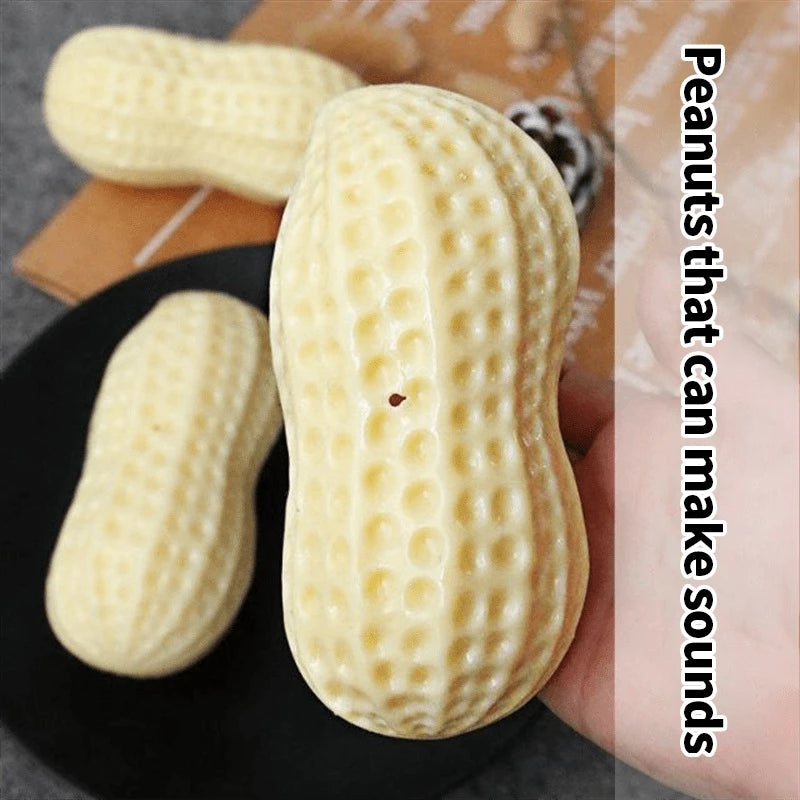 PetTime Puppy Peanut Chew Toy showing a soft rubber toy with peanut design for puppies to chew and play.