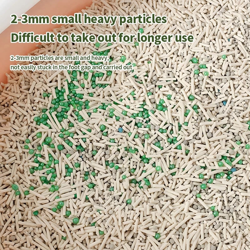 PetTime cat litter deodorizing beads in a clear container, showing the small, colorful beads designed to control odors.