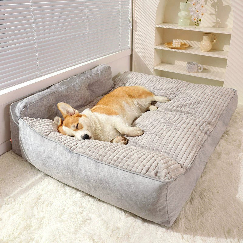 (Pet Time) Soft pet bed mat suitable for large cats & dogs Cotton dog sleeping pad