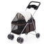 （Pet Time）Kitty Teddy outdoors Pet Stroller Foldable Dog Cat Carrier 4 Wheel Lightweight Trolley Foldable Pet Stroller