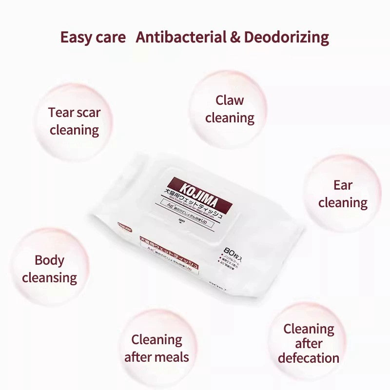 （Pet Time）KOJIMA Pet Cleaning Series Alcohol-free Pet wipes丨Tear scar cleaning丨Ear cleaning丨Foot cleaning丨Pet Care