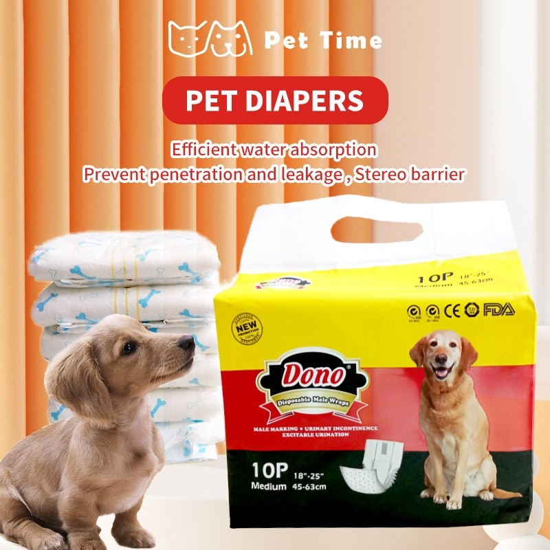 （Pet Time）DONO Dog sanitary pads lightweight and breathable absorbent and leak proof  Pet Disposable Diapers