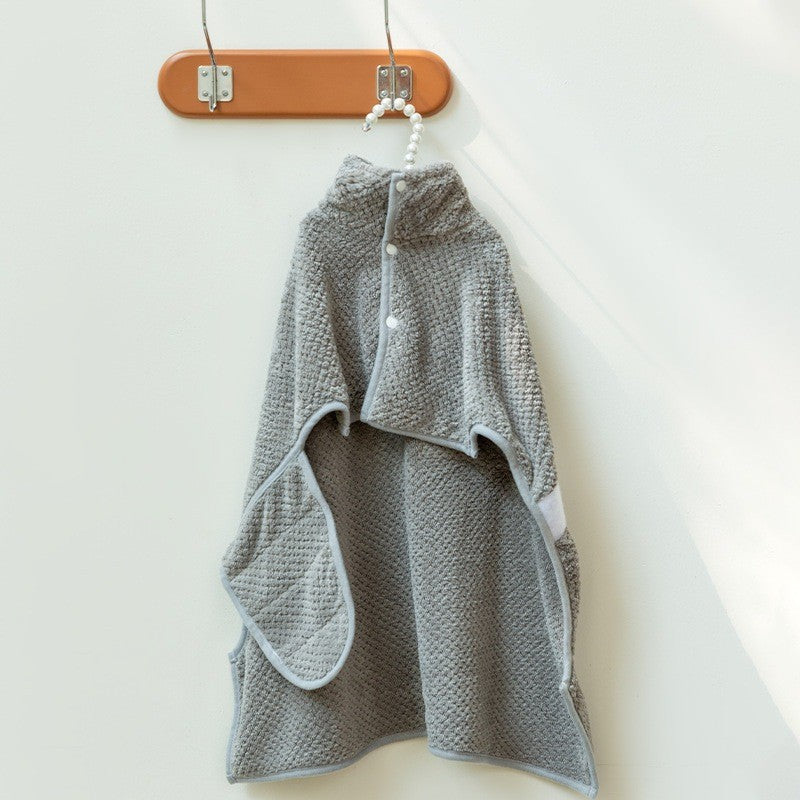 （Pet Time）Pet Bathrobe Towel Full-Wrap Dog Cat Bathrobe Quick-Dry Super Absorbent, Soft Pet Bath Towel