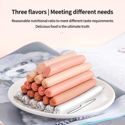 （Pet Time）YEE Pet Dog Sausage Treats Ham Stick Snacks for Puppies Adult Dogs Training Rewards Food Topper 900g/60 pieces