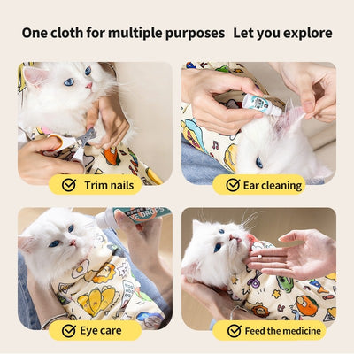 （Pet Time）Pet Wrap Restraint Cloth Self-Adhesive Cat Towel Grooming Nail Trimming Anti-Scratch Anti-Escape