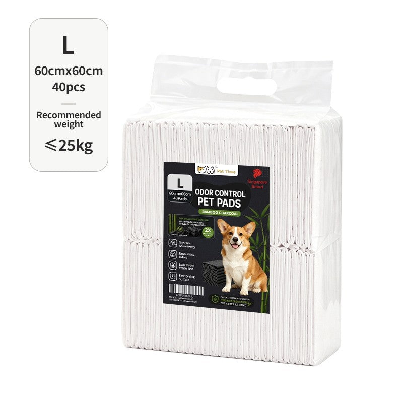 （Pet Time）Pet Training Pads Disposable Pet Activated Carbon Urine Pads Dog bamboo charcoal deodorizing pad