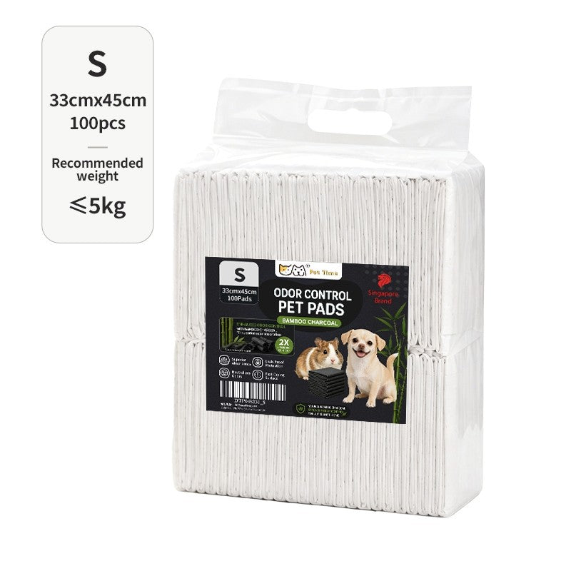 （Pet Time）Pet Training Pads Disposable Pet Activated Carbon Urine Pads Dog bamboo charcoal deodorizing pad