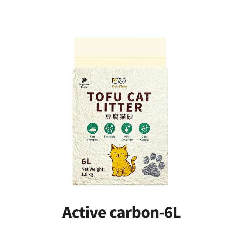 PetTime Tofu Cat Litter 1.8kg with deodorising and low dust features, suitable for cat houses and litter boxes.