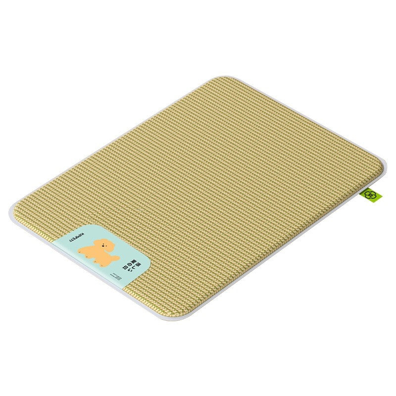 （Pet Time）Pet Cooling Mat Breathable Waterproof Rattan Sleeping Pad Scratch-Resistant Bed for Cats & Dogs