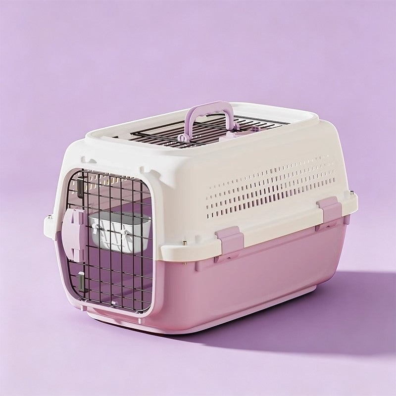 （Pet Time）Cat air box pet checked out travel portable portable cat cage cat bag dog car transport box
