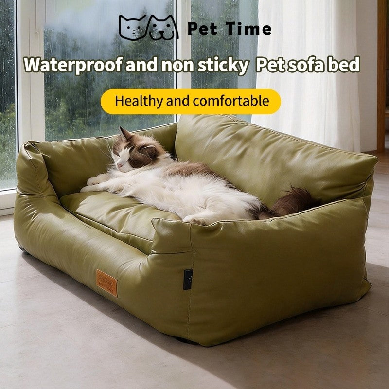 （Pet Time）Pet Sofa Bed | Large Size Waterproof Washable Dog & Cat Bed All-Season Soft Scratch-Resistant Design