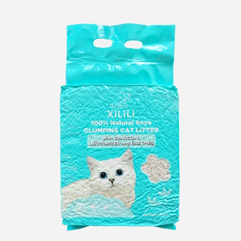 （Pet Time）100% Natural Food-Grade Soybean Cat Litter 2.3kg Low Dust 0.4% 1.5mm Fine Granules Flushable Deodorizing
