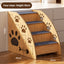 PetTime wooden pet staircase with anti-slip steps, helping small pets easily reach high surfaces safely.